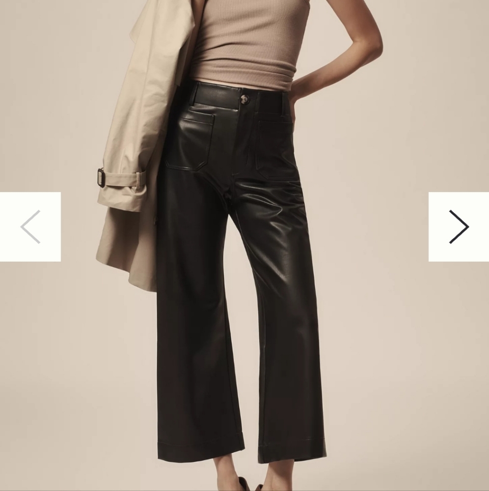 Anthropologie Maeve Colette faux leather wide leg pants